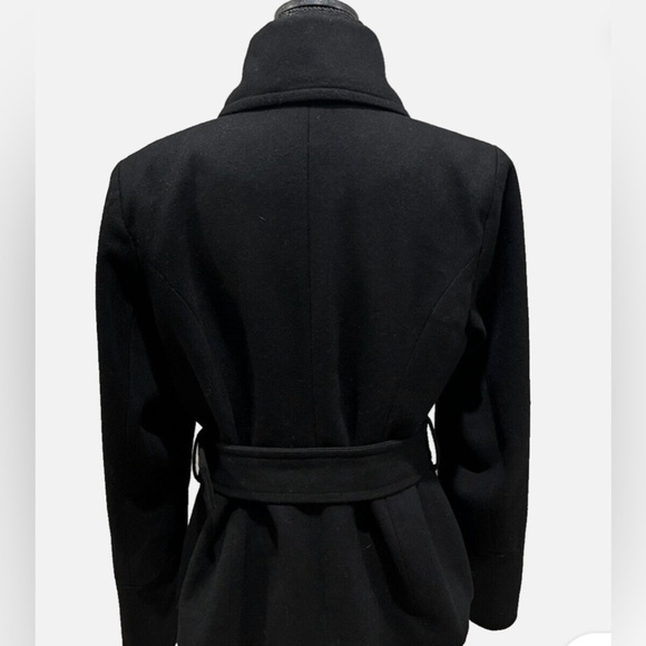 Black Rivet Pea Coat Jacket SZ Small Very Unique Buttons Military Style - Picture 2 of 12